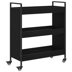 vidaXL Troler de Bucătărie Stejar Negru 70 x 30 x 82 cm Lemn prelucrat