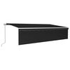 vidaXL Copertină retractabilă manual cu stor&LED, antracit, 6x3 m