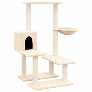 vidaXL Ansamblu de pisici cu st&acirc;lpi din funie de sisal, crem, 94,5 cm