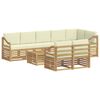 vidaXL Seturi de canapele 9 pcs Alb și crem Lemn Solid de Acacia