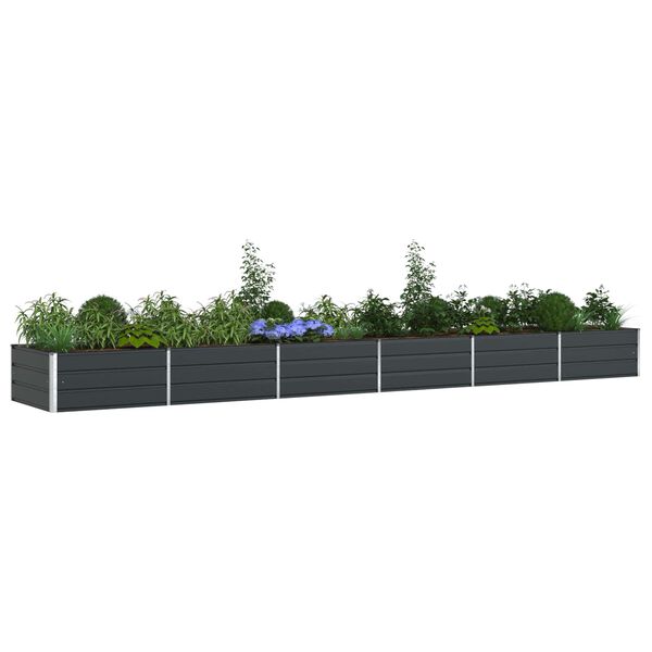 vidaXL Jardinieră Antracit 195 x 100 x 45 cm Oțel Galvanizat