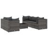 vidaXL Set mobilier de grădină cu perne, 6 piese, gri, poliratan