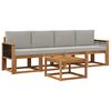 vidaXL Set de canapele de exterior 4 pcs Natural și gri deschis