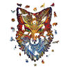 UNIDRAGON Puzzle din lemn 308 piese Fiery Fox, King size, 27x40 cm