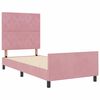 vidaXL Pat cu arcuri cu headboard Roz 90 x 200 cm Catifea