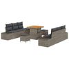 vidaXL Set de canapele pentru grădină cu pernă 9 pcs Gri Rattan poli