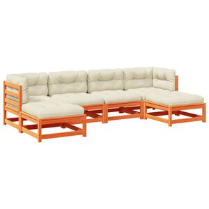 vidaXL Set mobilier de grădină cu perne, 6 piese, lemn masiv de pin