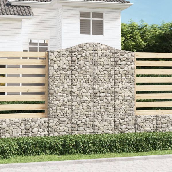 vidaXL Coșuri gabion arcuite, 9 buc, 200x50x220/240cm, fier galvanizat