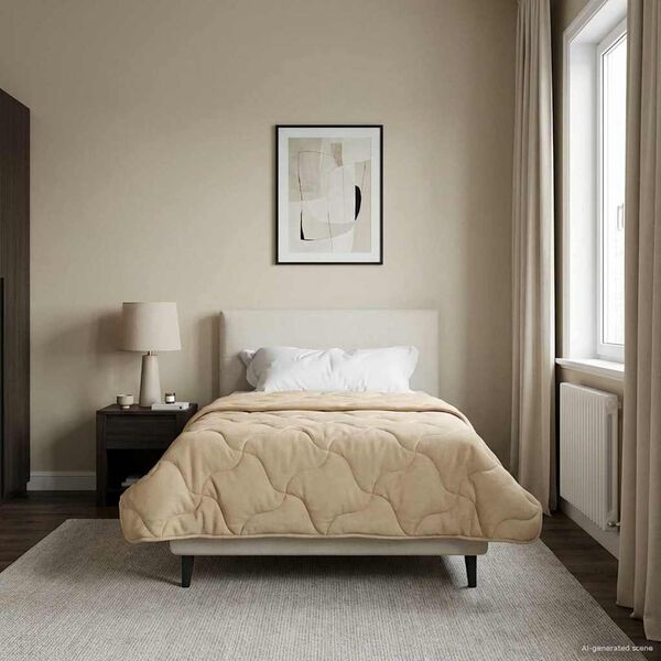 vidaXL Duvet complet pe tot parcursul anului Patos Crem 140 x 200 cm