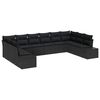 vidaXL Set de canapele pentru grădină 10 buc. Negru poliratan