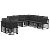 vidaXL Set de canapele de exterior Negru Poliester