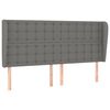 vidaXL Tăblie de pat cu aripioare gri &icirc;nchis 203x23x118/128 cm, textil