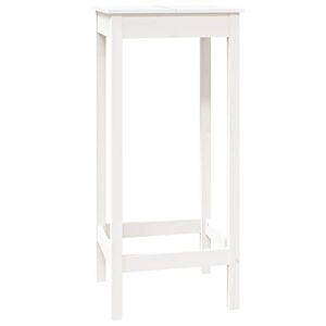 vidaXL Masă de bar, alb, 50x50x110 cm, lemn masiv de pin