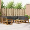 vidaXL Set de canapele de exterior cu pernă 10 pcs Natural și Antracit