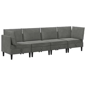 vidaXL Set de mobilier pentru living 4 buc. Gri &icirc;nchis Catifea