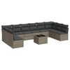 vidaXL Set canapele de grădină cu perne, 11 piese, gri, poliratan