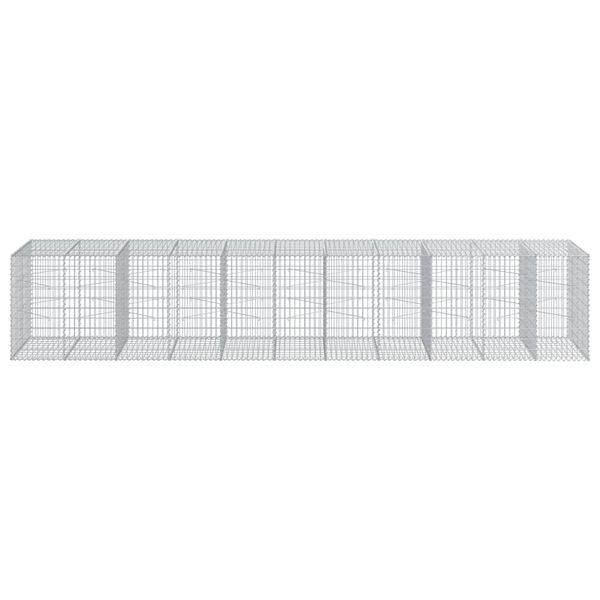 vidaXL Coș gabion cu capac, 550x100x100 cm, fier galvanizat