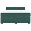 vidaXL Pat box spring cu saltea, verde &icirc;nchis, 180x200 cm, catifea