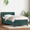 vidaXL Pat box spring cu saltea, verde &icirc;nchis, 80x220 cm, catifea