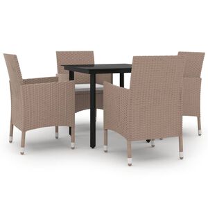 vidaXL Set mobilier de grădină cu perne, 5 piese, poliratan și negru