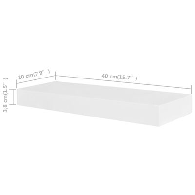 vidaXL Rafturi de perete, 4 buc., alb, 40 cm