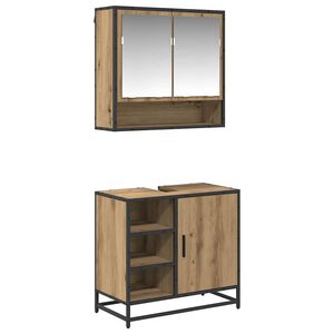 vidaXL Set de mobilier pentru baie 2 buc. Stejar Artizanal