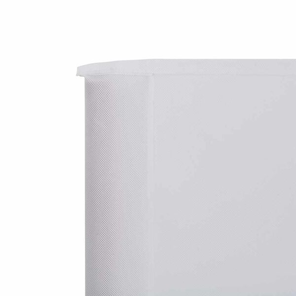 vidaXL Paravan anti-v&acirc;nt cu 5 panouri, alb nisipiu, 600x80 cm, textil