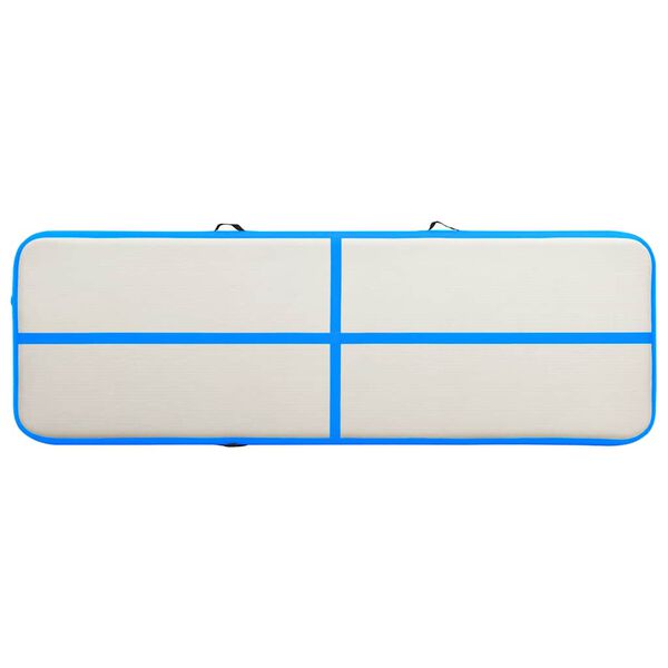 vidaXL Saltea gimnastică gonflabilă cu pompă albastru 400x100x20cm PVC