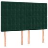 vidaXL Pat box spring cu saltea, verde &icirc;nchis, 140x200 cm, catifea