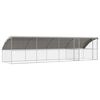 vidaXL Cușcă pentru c&acirc;ini 4 pcs Argintiu 8 x 2 x 2 m Oțel galvanizat
