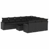vidaXL Set canapele de grădină cu perne, 11 piese, negru, poliratan