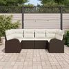 vidaXL Set de canapele pentru grădină cu pernă 6 pcs Maro Poli Rattan