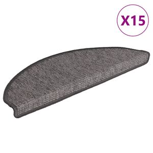 vidaXL Covorașe pentru scări, 15 buc., 65x21x4 cm, bej și gri, semirotunde, mari