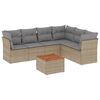 vidaXL Set canapele de grădină, 7 piese, cu perne, bej, poliratan