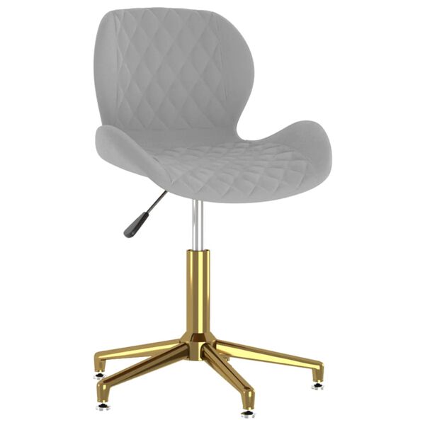 vidaXL Scaune de masă pivotante, 4 buc., gri deschis, catifea