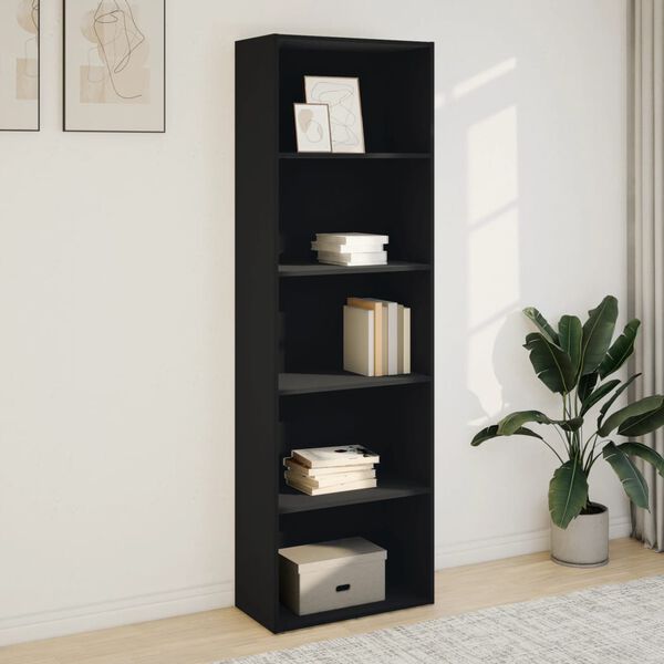 vidaXL Bibliotecă, negru, 60x30x189 cm, lemn prelucrat