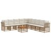 vidaXL Set de canapele de exterior 10 buc. Alb Natural și Crem