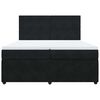 vidaXL Pat box spring cu saltea, negru, 200x200 cm, catifea