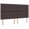 vidaXL Cadru de pat cu headboard Maro &icirc;nchis 180 x 200 cm țesătură