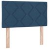 vidaXL Pat cu arcuri cu headboard albastru 120 x 190 cm țesătură