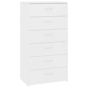 vidaXL Dulap cu 6 sertare, alb, 50x34x96 cm, lemn prelucrat
