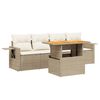 vidaXL Set canapele de grădină cu perne, 5 piese, bej, poliratan