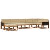 vidaXL Set de canapele de exterior cu pernă 7 pcs Natural și Bej