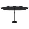 vidaXL Umbrelă de grădină cu două capete/LED-uri, negru, 449x265 cm