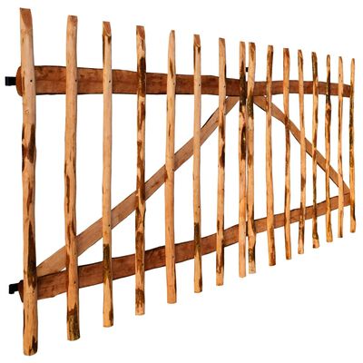 vidaXL Poartă dublă de gard, lemn de alun tratat, 300x150 cm