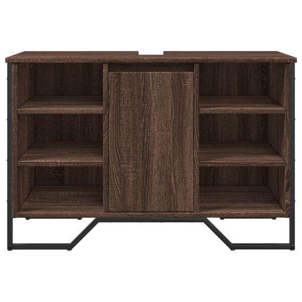 vidaXL Dulap chiuvetă de baie, stejar maro, 91x35x60 cm lemn prelucrat