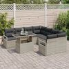 vidaXL Set de canapele pentru grădină 9 pcs Gri deschis Rattan poli