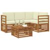 vidaXL Set de canapele de exterior cu pernă 5 pcs Natural și Crem