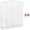 vidaXL Coșuri gabion arcuite, 10 buc 200x50x220/240cm, fier galvanizat