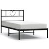 vidaXL Cadru de pat din metal cu tăblie, negru, 100x200 cm